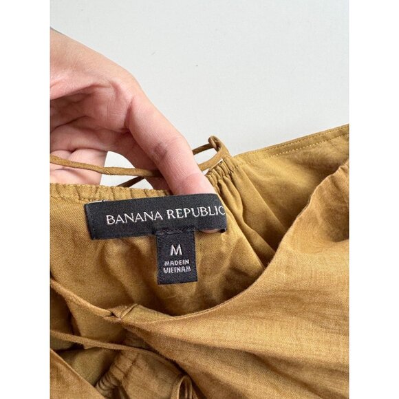 BANANA REPUBLIC Wild Mustard Ramie A-Line Square Neck Camisole Tank, Size M - Picture 9 of 12